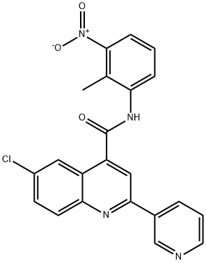 6-chloro-N-(2-methyl-3-nitrophenyl)-2-pyridin-3-ylquinoline-4-carboxamide Struktur