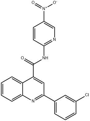 2-(3-chlorophenyl)-N-(5-nitropyridin-2-yl)quinoline-4-carboxamide Struktur