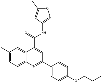 6-methyl-N-(5-methyl-1,2-oxazol-3-yl)-2-(4-propoxyphenyl)quinoline-4-carboxamide Struktur