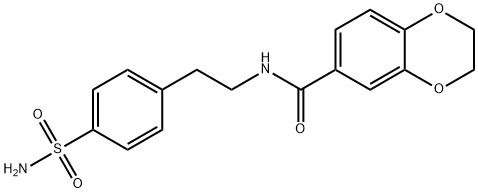 N-[2-(4-sulfamoylphenyl)ethyl]-2,3-dihydro-1,4-benzodioxine-6-carboxamide Struktur