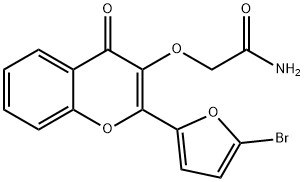 2-[2-(5-bromofuran-2-yl)-4-oxochromen-3-yl]oxyacetamide Struktur