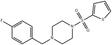 1-[(4-fluorophenyl)methyl]-4-thiophen-2-ylsulfonylpiperazine Struktur