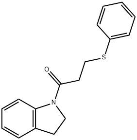 1-(2,3-dihydroindol-1-yl)-3-phenylsulfanylpropan-1-one Struktur