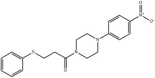 1-[4-(4-nitrophenyl)piperazin-1-yl]-3-phenylsulfanylpropan-1-one Struktur