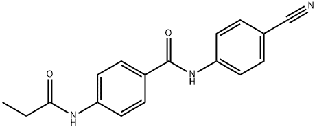 N-(4-cyanophenyl)-4-(propanoylamino)benzamide Struktur