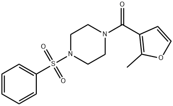 [4-(benzenesulfonyl)piperazin-1-yl]-(2-methylfuran-3-yl)methanone Struktur