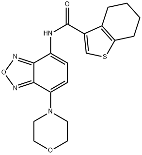 N-(4-morpholin-4-yl-2,1,3-benzoxadiazol-7-yl)-4,5,6,7-tetrahydro-1-benzothiophene-3-carboxamide Struktur