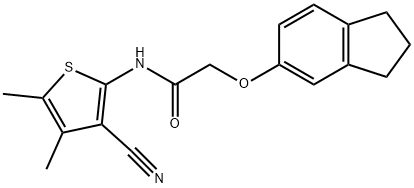 N-(3-cyano-4,5-dimethylthiophen-2-yl)-2-(2,3-dihydro-1H-inden-5-yloxy)acetamide Struktur