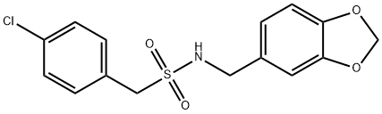 N-(1,3-benzodioxol-5-ylmethyl)-1-(4-chlorophenyl)methanesulfonamide Struktur