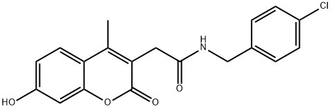 N-[(4-chlorophenyl)methyl]-2-(7-hydroxy-4-methyl-2-oxochromen-3-yl)acetamide Struktur