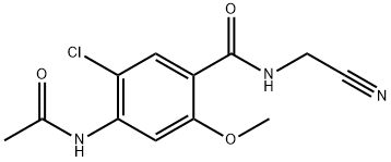 4-acetamido-5-chloro-N-(cyanomethyl)-2-methoxybenzamide Struktur