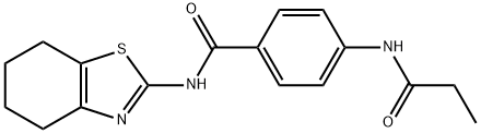 4-(propanoylamino)-N-(4,5,6,7-tetrahydro-1,3-benzothiazol-2-yl)benzamide Struktur