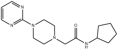 N-cyclopentyl-2-(4-pyrimidin-2-ylpiperazin-1-yl)acetamide Struktur