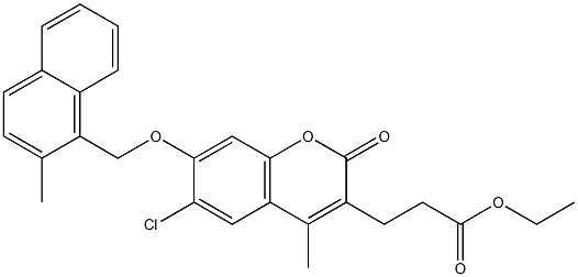 ethyl 3-[6-chloro-4-methyl-7-[(2-methylnaphthalen-1-yl)methoxy]-2-oxochromen-3-yl]propanoate Struktur