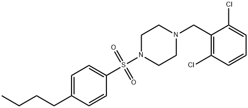 1-(4-butylphenyl)sulfonyl-4-[(2,6-dichlorophenyl)methyl]piperazine Struktur