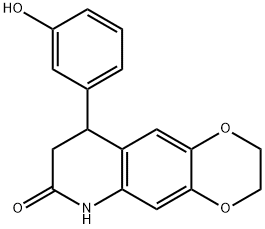 9-(3-hydroxyphenyl)-3,6,8,9-tetrahydro-2H-[1,4]dioxino[2,3-g]quinolin-7-one Struktur