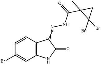 2,2-dibromo-N'-(6-bromo-2-oxoindol-3-yl)-1-methylcyclopropane-1-carbohydrazide Struktur