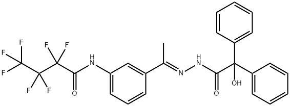 2,2,3,3,4,4,4-heptafluoro-N-[3-[(E)-N-[(2-hydroxy-2,2-diphenylacetyl)amino]-C-methylcarbonimidoyl]phenyl]butanamide Struktur