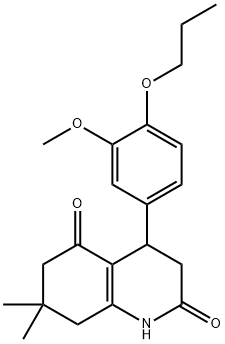 4-(3-methoxy-4-propoxyphenyl)-7,7-dimethyl-3,4,6,8-tetrahydro-1H-quinoline-2,5-dione Struktur