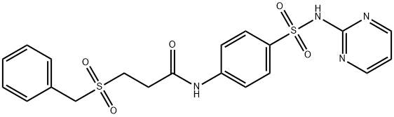 3-benzylsulfonyl-N-[4-(pyrimidin-2-ylsulfamoyl)phenyl]propanamide Struktur