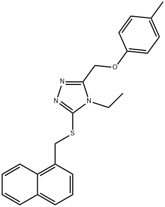 4-ethyl-3-[(4-methylphenoxy)methyl]-5-(naphthalen-1-ylmethylsulfanyl)-1,2,4-triazole Struktur