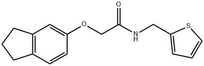 2-(2,3-dihydro-1H-inden-5-yloxy)-N-(thiophen-2-ylmethyl)acetamide Struktur