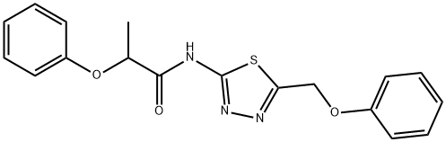 2-phenoxy-N-[5-(phenoxymethyl)-1,3,4-thiadiazol-2-yl]propanamide Struktur