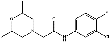 N-(3-chloro-4-fluorophenyl)-2-(2,6-dimethylmorpholin-4-yl)acetamide Struktur