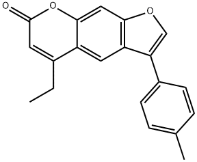 5-ethyl-3-(4-methylphenyl)furo[3,2-g]chromen-7-one Struktur