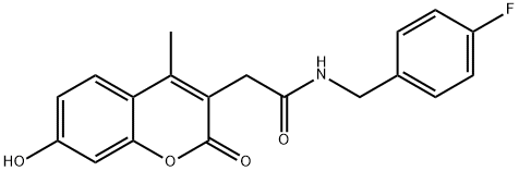 N-[(4-fluorophenyl)methyl]-2-(7-hydroxy-4-methyl-2-oxochromen-3-yl)acetamide Struktur