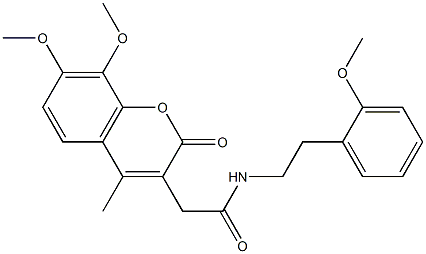 2-(7,8-dimethoxy-4-methyl-2-oxochromen-3-yl)-N-[2-(2-methoxyphenyl)ethyl]acetamide Struktur