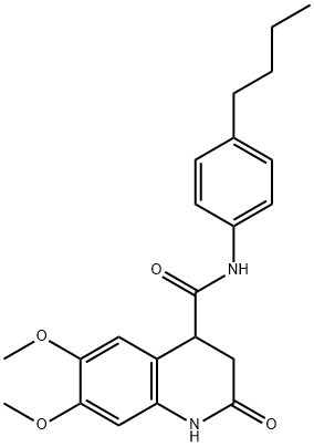 N-(4-butylphenyl)-6,7-dimethoxy-2-oxo-3,4-dihydro-1H-quinoline-4-carboxamide Struktur