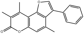 4,8,9-trimethyl-3-phenylfuro[2,3-f]chromen-7-one Struktur