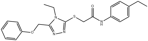 2-[[4-ethyl-5-(phenoxymethyl)-1,2,4-triazol-3-yl]sulfanyl]-N-(4-ethylphenyl)acetamide Struktur