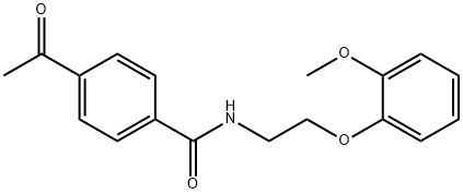 4-acetyl-N-[2-(2-methoxyphenoxy)ethyl]benzamide Struktur