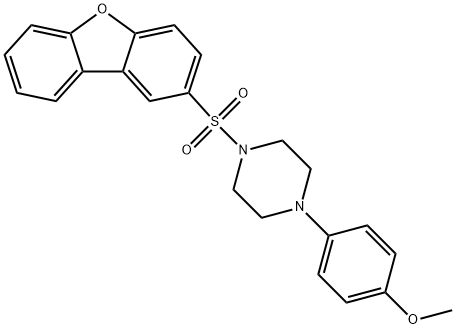 1-dibenzofuran-2-ylsulfonyl-4-(4-methoxyphenyl)piperazine Struktur