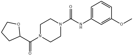 N-(3-methoxyphenyl)-4-(oxolane-2-carbonyl)piperazine-1-carboxamide Struktur