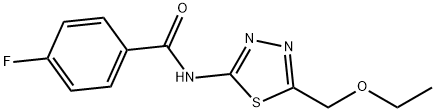 N-[5-(ethoxymethyl)-1,3,4-thiadiazol-2-yl]-4-fluorobenzamide Struktur