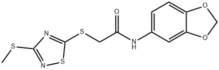 N-(1,3-benzodioxol-5-yl)-2-[(3-methylsulfanyl-1,2,4-thiadiazol-5-yl)sulfanyl]acetamide Struktur