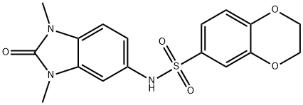 N-(1,3-dimethyl-2-oxobenzimidazol-5-yl)-2,3-dihydro-1,4-benzodioxine-6-sulfonamide Struktur