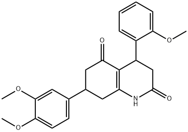 7-(3,4-dimethoxyphenyl)-4-(2-methoxyphenyl)-1,3,4,6,7,8-hexahydroquinoline-2,5-dione Struktur