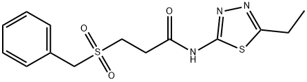 3-benzylsulfonyl-N-(5-ethyl-1,3,4-thiadiazol-2-yl)propanamide Struktur