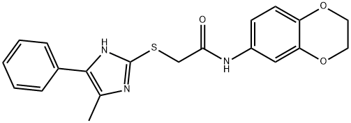 N-(2,3-dihydro-1,4-benzodioxin-6-yl)-2-[(5-methyl-4-phenyl-1H-imidazol-2-yl)sulfanyl]acetamide Struktur