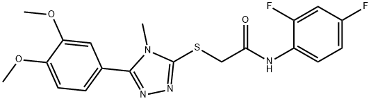 N-(2,4-difluorophenyl)-2-[[5-(3,4-dimethoxyphenyl)-4-methyl-1,2,4-triazol-3-yl]sulfanyl]acetamide Struktur