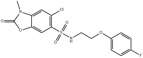 5-chloro-N-[2-(4-fluorophenoxy)ethyl]-3-methyl-2-oxo-1,3-benzoxazole-6-sulfonamide Struktur