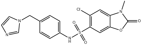 5-chloro-N-[4-(imidazol-1-ylmethyl)phenyl]-3-methyl-2-oxo-1,3-benzoxazole-6-sulfonamide Struktur