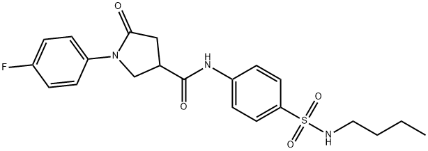 N-[4-(butylsulfamoyl)phenyl]-1-(4-fluorophenyl)-5-oxopyrrolidine-3-carboxamide Struktur