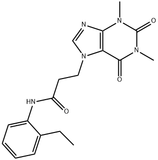 3-(1,3-dimethyl-2,6-dioxopurin-7-yl)-N-(2-ethylphenyl)propanamide Struktur