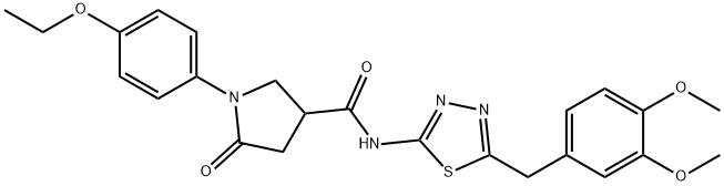 N-[5-[(3,4-dimethoxyphenyl)methyl]-1,3,4-thiadiazol-2-yl]-1-(4-ethoxyphenyl)-5-oxopyrrolidine-3-carboxamide Struktur