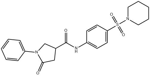 5-oxo-1-phenyl-N-(4-piperidin-1-ylsulfonylphenyl)pyrrolidine-3-carboxamide Struktur